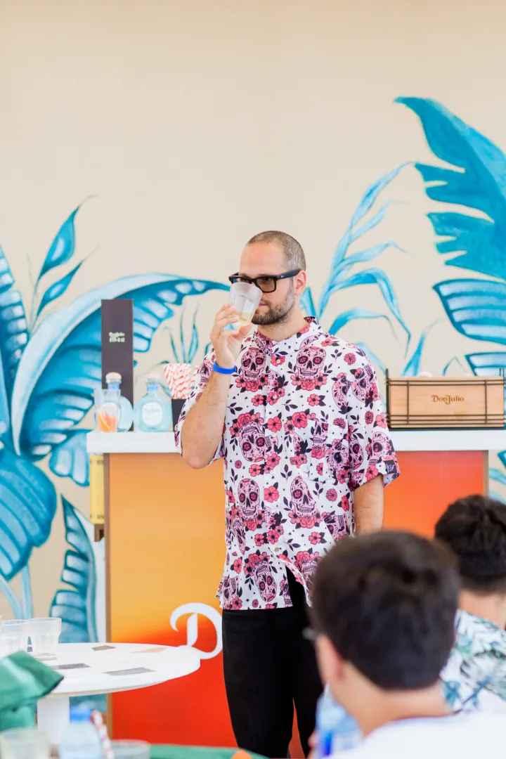 Paul Sfîrlea leading a live hospitality training session